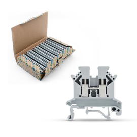 GUETNEU Grey UK2.5B Rail Type Terminal Block Voltage and Current Safety Ground Terminal Block 800V 32A 2.5 Square mm 100 Pack