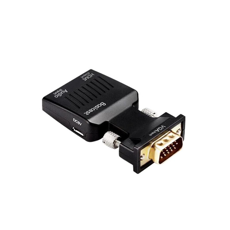 [Basicest] VGA (D-Sub15 Pin) to HDMI Converter Adapter (with Audio)