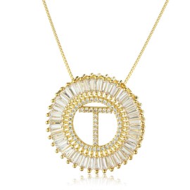 COTTVOTT A-Z Alphabet Pendant Necklaces Charms Women Initial Letter Chain Necklace 4 Colors