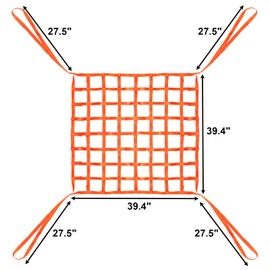 Bekith Safety Lifting Net Straps, 3.28'x3.28' Cargo Lifting Net, Flat Nylon Sling Hoisting Net for Construction Moving Hoisting Loading Unloading, 661lbs Load Capacity