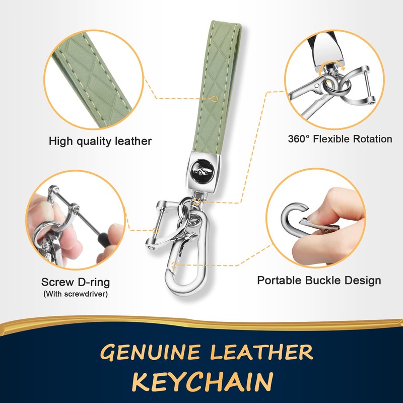 QBUC for Chevy Key Fob Cover with Keychain(Gold Trim Green)