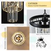 Black Crystal Pendant Light for Kitchen Island,Mini Crystal Chandeliers Modern