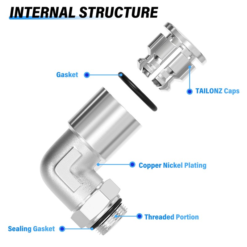TAILONZ PNEUMATIC Elbow 6 mm Pipe AD x 1/4 Inch