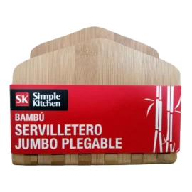 Servilletero Bambu Dispensador Servilletas Jumbo Plegable