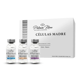 PLATINUMMAX Células Madre | Regenera, Repara, Uniforma, Tonifica, Hidratación Profunda) 3 Viales de 10 Ml c/u