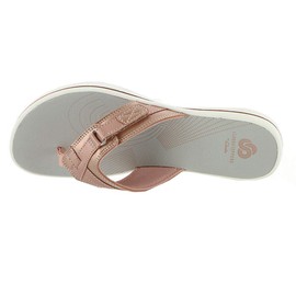 Clarks womens Breeze Sea Flip Flop, Rose Gold, 8 US