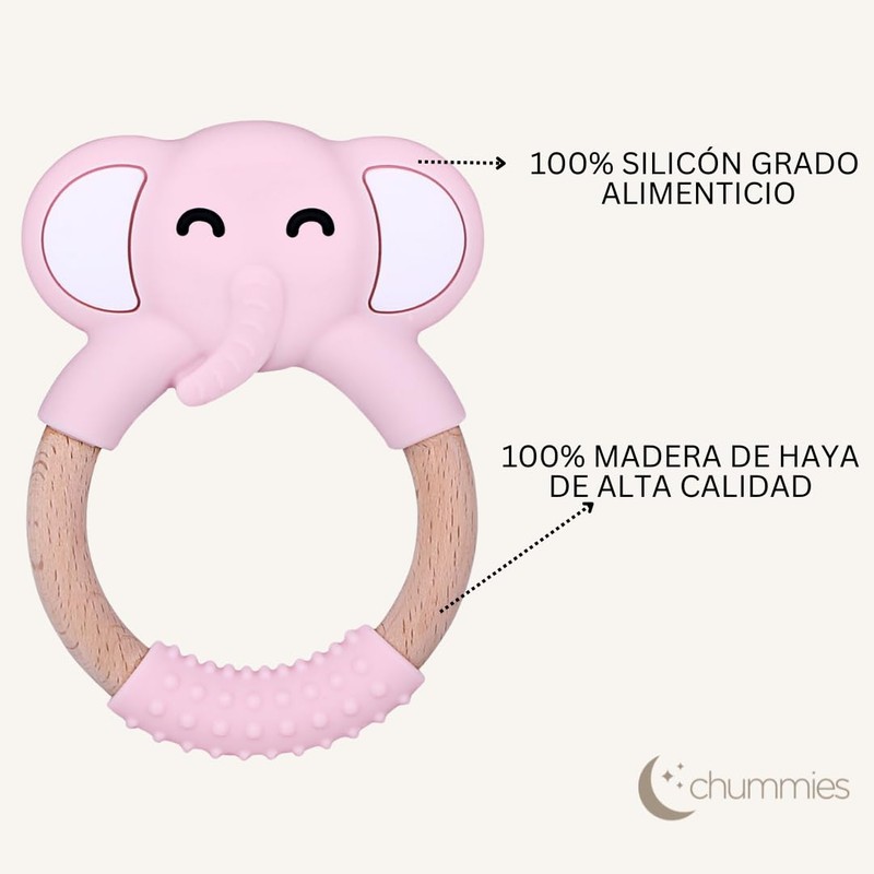 chummies | Dona de Elefante mordedera de silicon y madera