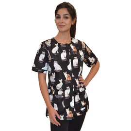 Ladybird Line The Catty Groomer Waterproof Pet Grooming Smock for Pet Groomers - (Medium)