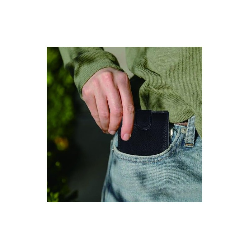 Cartera para Hombre, Carteras Negra para Caballero (Negro)