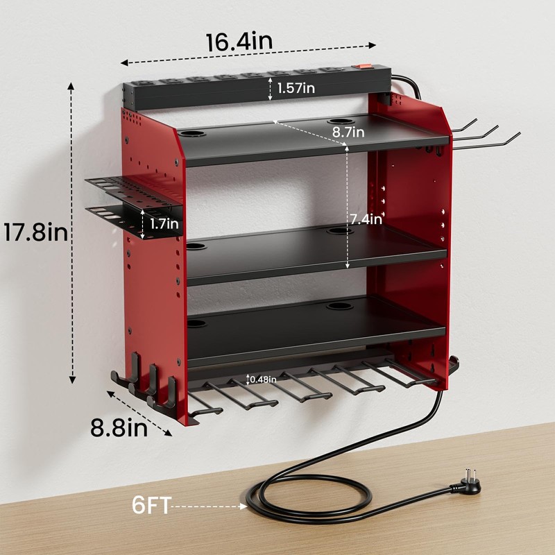 Power Tool Organizer Wall Mount with Charging Station, Garage 4