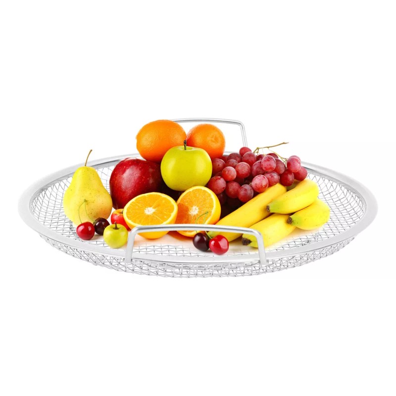 generic Cesta De Frutas De Acero Inoxidable Malla Metálica Plateada