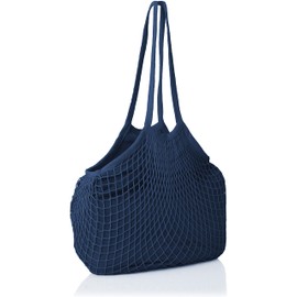Maruwa Boeki 4008702-07 Tote Mesh Bag, Navy, Size: Approx. W 15.4 x D 24.8 x H 0