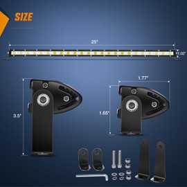 Nilight Single Row LED Light Bar Ultra-Slim Spot Flood Combo Pod 25 Inch 72W Fog Light Driving Work Roof Bumper Lighting for Offroad 4x4 Trucks Pickup SUV ATV UTV