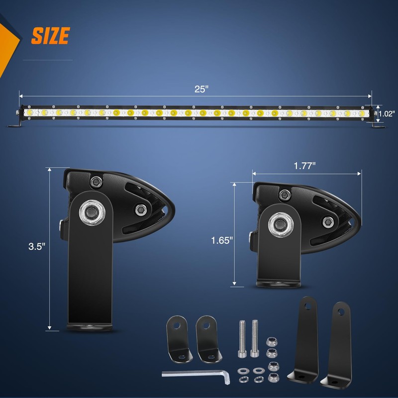Nilight Single Row LED Light Bar Ultra-Slim Spot Flood Combo