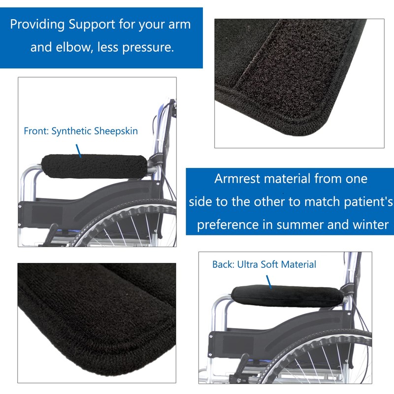 Wheelchair Armrest Cushion Cover - Soft Hand Grip Support Padded,