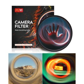Camera Vortex Effect Filter, 77MM Prism Film Special Effects Glass Lens Photography Accessories for DSLR Cinematice Video and Photo, Filter Pouch Included
