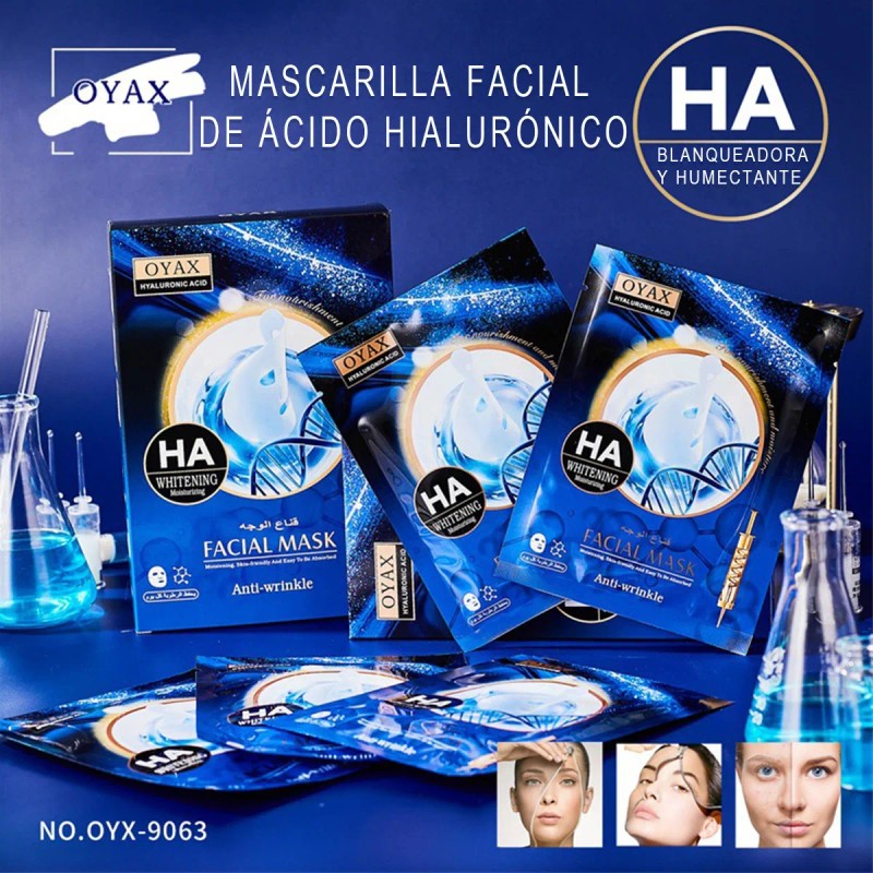🔥 Mascarillas ácido hialurónico antiarrugas aclarante 10pz Vitaminas y Minerales
