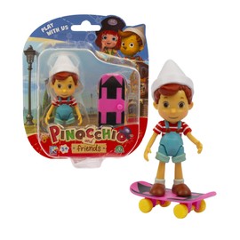 Pinocchio and Friends Giochi Preziosi Pinocchio Action Figure and Skateboard Accessory, Great Gift For Kids 3+