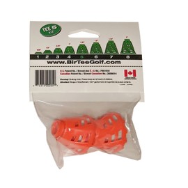 BirTee Golf Tees - PRO Speed Version with Enhanced Durability - Size #5 (1 1/4") Individual Size Pack - 2 Tees Per Pack. Indoor Golf Tees/Golf Simulator Tees/Winter Golf Tees (Orange