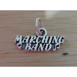 Wholesale Charms Sterling Silver 10x18mm College High School Marching Band Charm with Music Notes