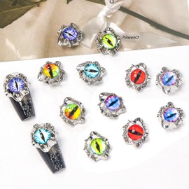 HDKHTWL 3D Nail Charms, 30pcs Devil Eye Nail Charms for Acrylic Nails,Nail Art Rhinestones Gothic Cool Style for Nail Art Supplies Manicure Craft DIY
