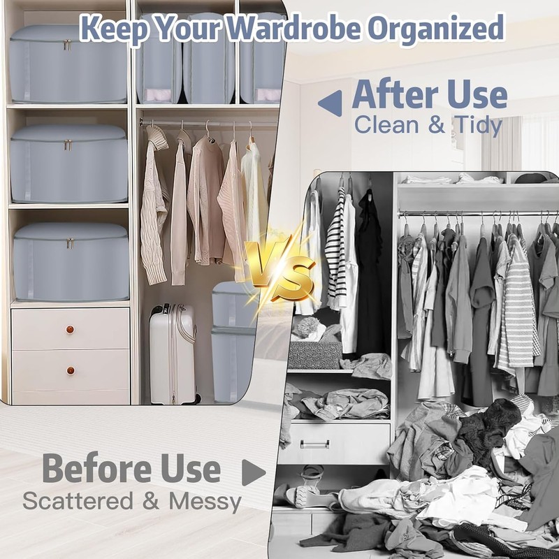 2-Pack Comforter Storage Bag - Large Capacity Blanket Storage Bags