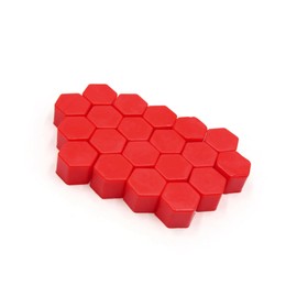 Hihaha 20Pcs Red 21mm Car Wheel Nut Lug Hub Covers Screw Dust Protect Caps Durable Material