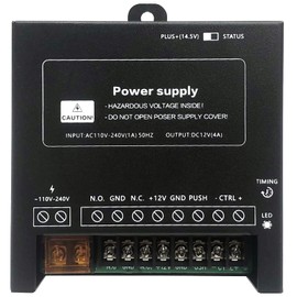 Access Control System 600lb Electric Magnetic Door Lock Kit: RFID Keypad, Remotes, Exit Button, Close to Entry Keypad & ID Card with 110-240VAC to 12VDC Power Supply(280Kg /600LB Kits)