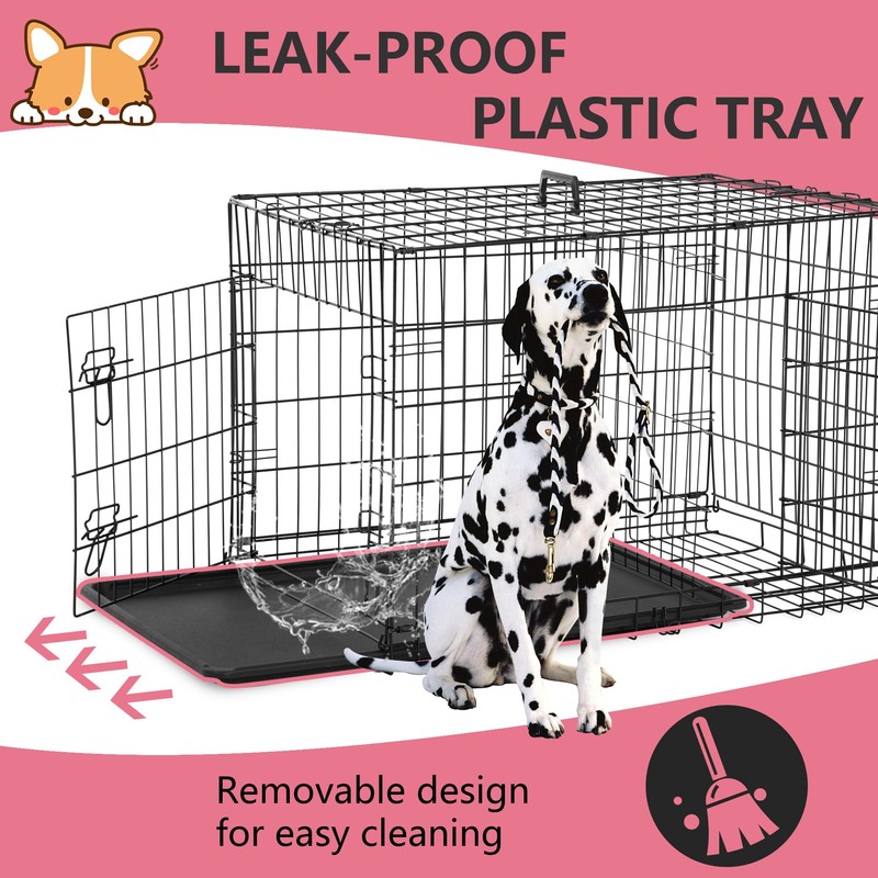 FDW Extra Large Dog Crate Dog Kennel Cage with Double