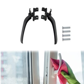 MagiDeal Casement Window Locking Handles,Aluminum Alloy,Sturdy Replace Repair Parts High Performance Easy Installation with Screws, Black