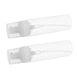 Outanaya 2pcs Clear Plastic Foaming Pump Bottle Refillable Empty Soap Dispenser for Travel Gym Office Quick Foaming Action for Outdoor Activities Capacity