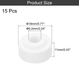 sourcing map 15 Pcs Ceramic Insulator Bead, 6.2mm x 18mm x 11mm Electronic Wire Bundle Insulation Heat Protection Round Shaped Ceramic Tube for Cable Bundle, Wire Protection