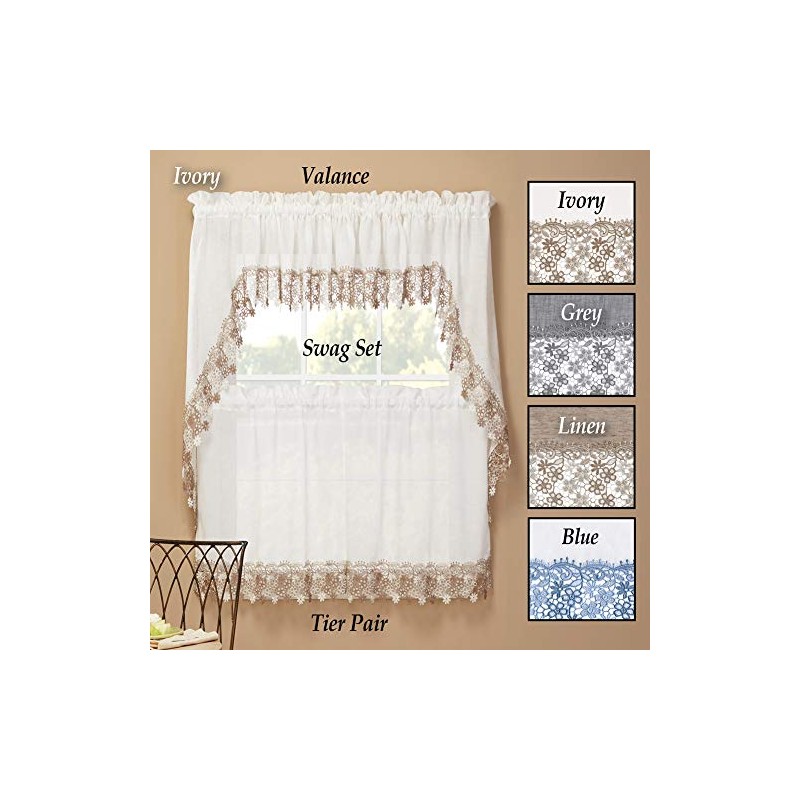 Renaissance Home Fashion Collections Etc Lillian Swag Pair with Macrame
