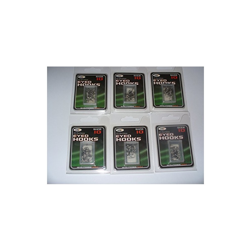 120 barbless eyed hooks size 10 fishing/angling