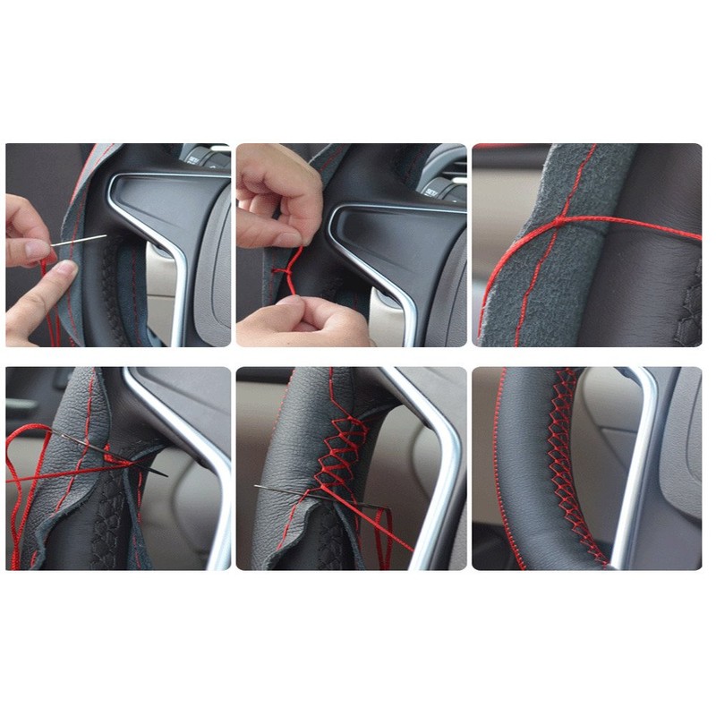 SKS Distribution® Faux Leather DIY Car Steering Wheel Cover with