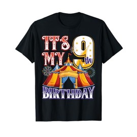 9 Year Old Ringmaster Circus Party 9th Birthday T-Shirt