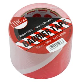 TIMco BART PVC Barrier Tape 70mm x 100m - Red/ White