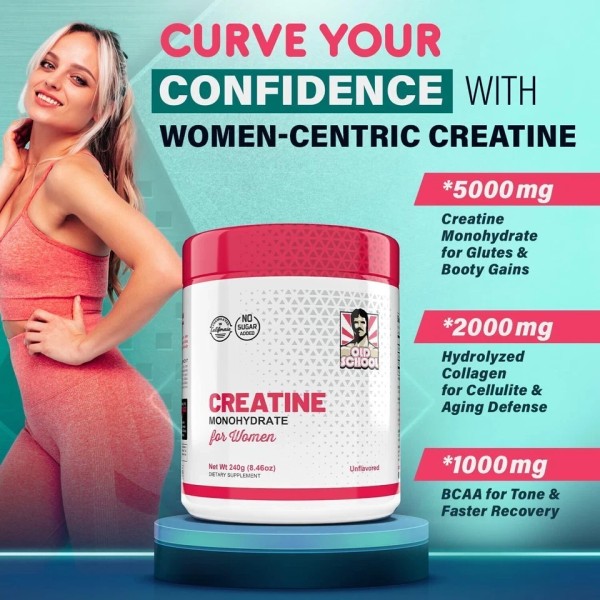 Creatine Monohydrate 5000mg for Women 2g Collagen & 1g BCAA