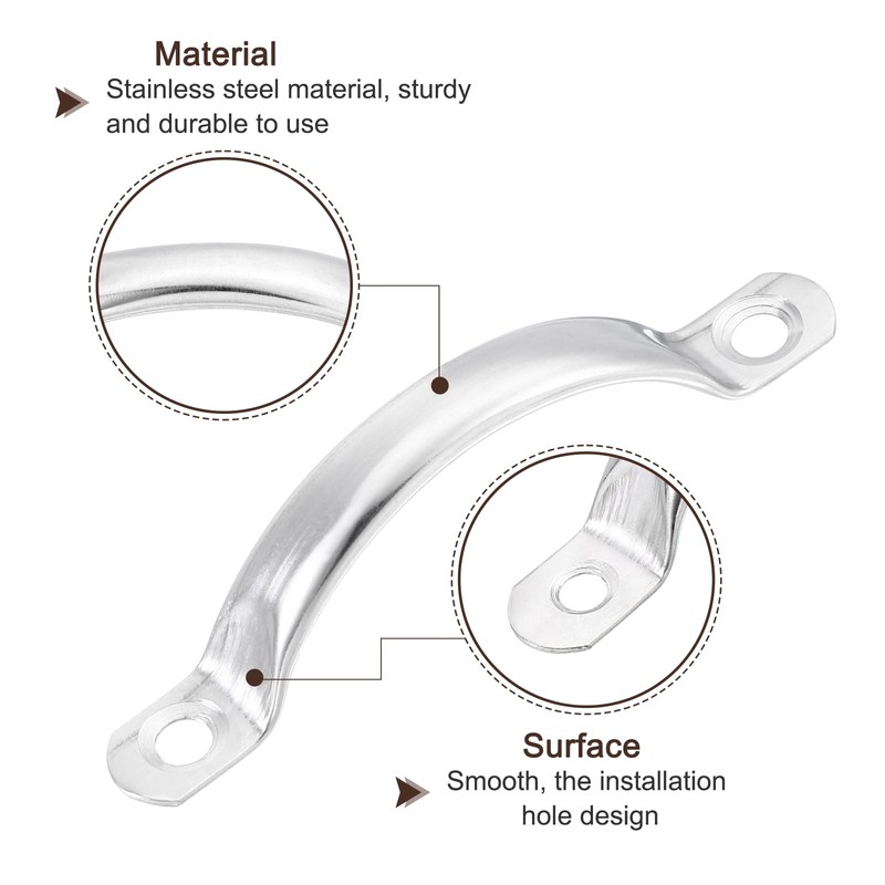 sourcing map Stainless Steel Door Pull Handles, 1Pcs 78mm/3.07" Long