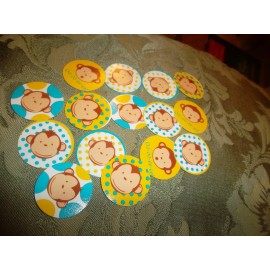 Unbranded Pre Cut One Inch MONKEYS FREE SHIP - 15 Bottle Cap Images