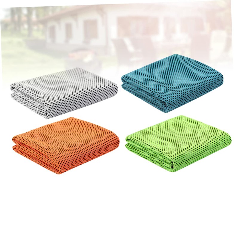Outanaya 4pcs Sports Towel Gym Towel Ice Sports Yoga Polyester