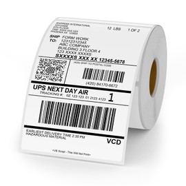 YIKIADA White Thermal Labels Vinyl 6 × 4 Inch Self-Adhesive Rectangle Stickers Roll Waterproof Printer Decals Shipping Tag for QR Code DIY Office Address 250 PCS