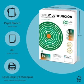 m-office - Fogli A4 80g 50 fogli, Carta Multiuso per Stampante, per Stampanti Laser e a Getto d'Inchiostro, Fotocopiatrice, Fax, Uso Ufficio e Materiale Scolastico, Confezione (50 Fogli 80g)