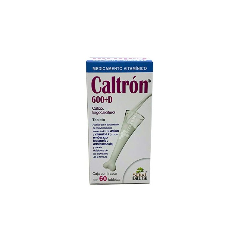 Caltrón 600 D Calcio Vitamina D 60 tabletas Salud Natural