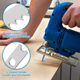 Abizarch 54Pcs Jig Saw Blade Set High Carbon Steel Assorted Saw Blades with U-shank Sharp Fast Cut Down Jigsaw Blade Woodworking Tool for Wood Metal Plastic Cutting