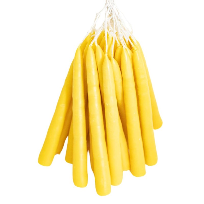 Luz María- Vela de Sebo color amarillo, 26 piezas