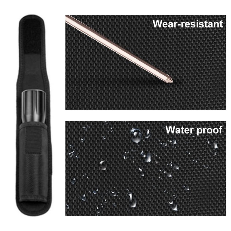 Flashlight Holster, Nylon Flashlight Pouch Waterproof Torch Carry Case for