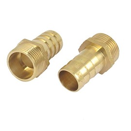 sourcingmap 3/4BSP Male Thread to 19mm Hose Barb Straight Adapter Coupler 2PCS
