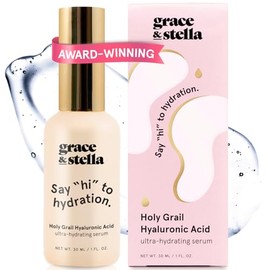 grace & stella Suero de Ácido Hialurónico Premiado (30ml/1 fl oz) Suero Hidratante de Ácido Hialurónico para Cara - Ácido Hialurónico para Mujeres - Elimina Líneas Finas, Arrugas, Antienvejecimiento