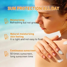 DR.NAEEM Sunscreen Protection Brigtening Organic Chemical Sunscreen SPF 50+ (For Sensitive Skin) 50ml/1.7oz, Titanium Dioxide & Zinc Oxide Sunscreen | Oil Free & Oxybenzone Free